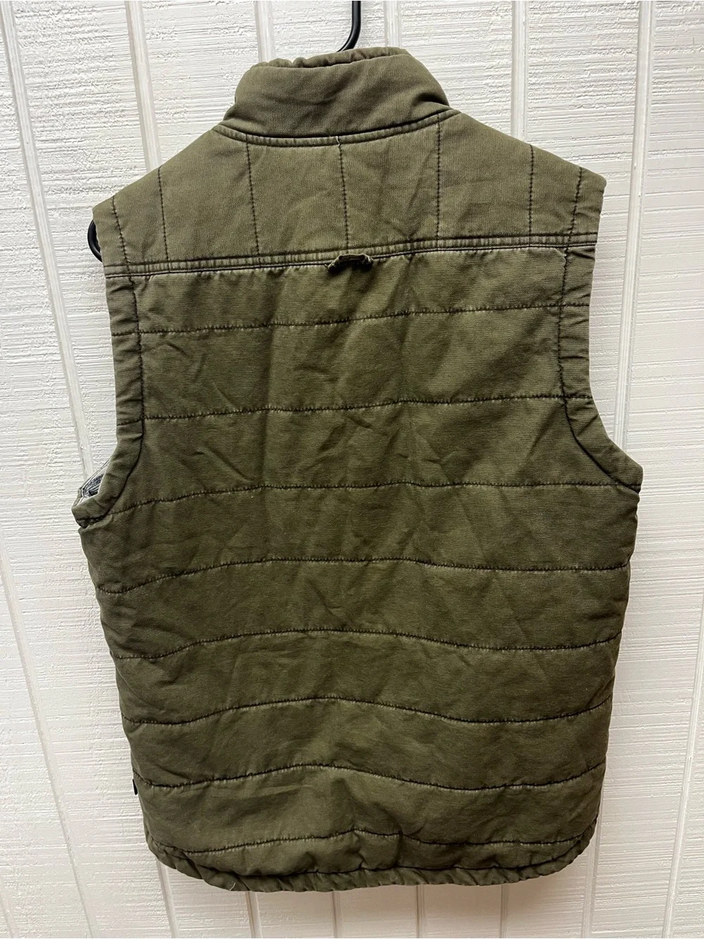 Union Sea//WA Quilted Vintage Twill Vest Men’s Medium Cargo Green Button Front